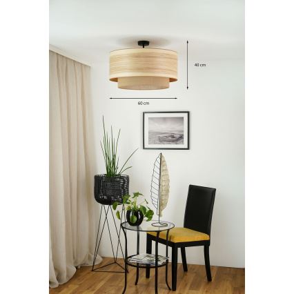 Brilagi - Candeeiro integrado MONTANA BOHO 1xE27/15W/230V diâmetro 60 cm castanho