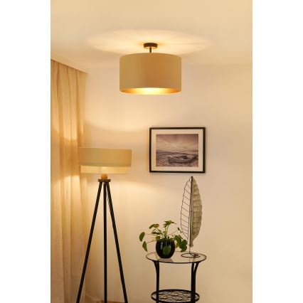 Brilagi - Candeeiro integrado OREGON ROLLER VEGE 1xE27/15W/230V diâmetro 45 cm bege