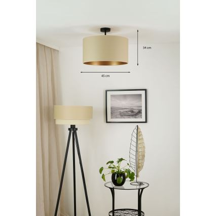 Brilagi - Candeeiro integrado OREGON ROLLER VEGE 1xE27/15W/230V diâmetro 45 cm bege