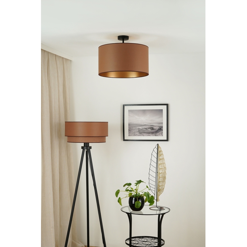 Brilagi - Candeeiro integrado OREGON ROLLER VEGE 1xE27/15W/230V diâmetro 45 cm castanho