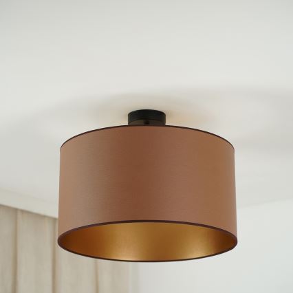 Brilagi - Candeeiro integrado OREGON ROLLER VEGE 1xE27/15W/230V diâmetro 45 cm castanho
