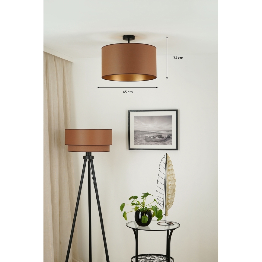 Brilagi - Candeeiro integrado OREGON ROLLER VEGE 1xE27/15W/230V diâmetro 45 cm castanho