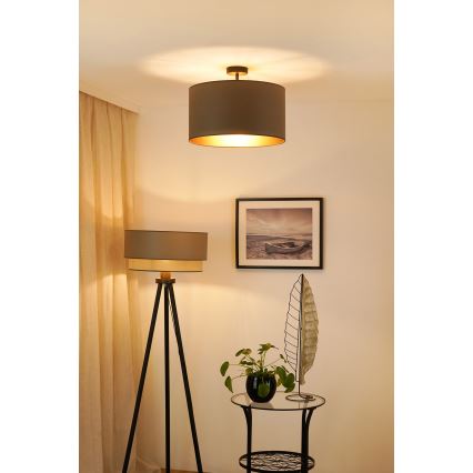 Brilagi - Candeeiro integrado OREGON ROLLER VEGE 1xE27/15W/230V diâmetro 45 cm cinzento