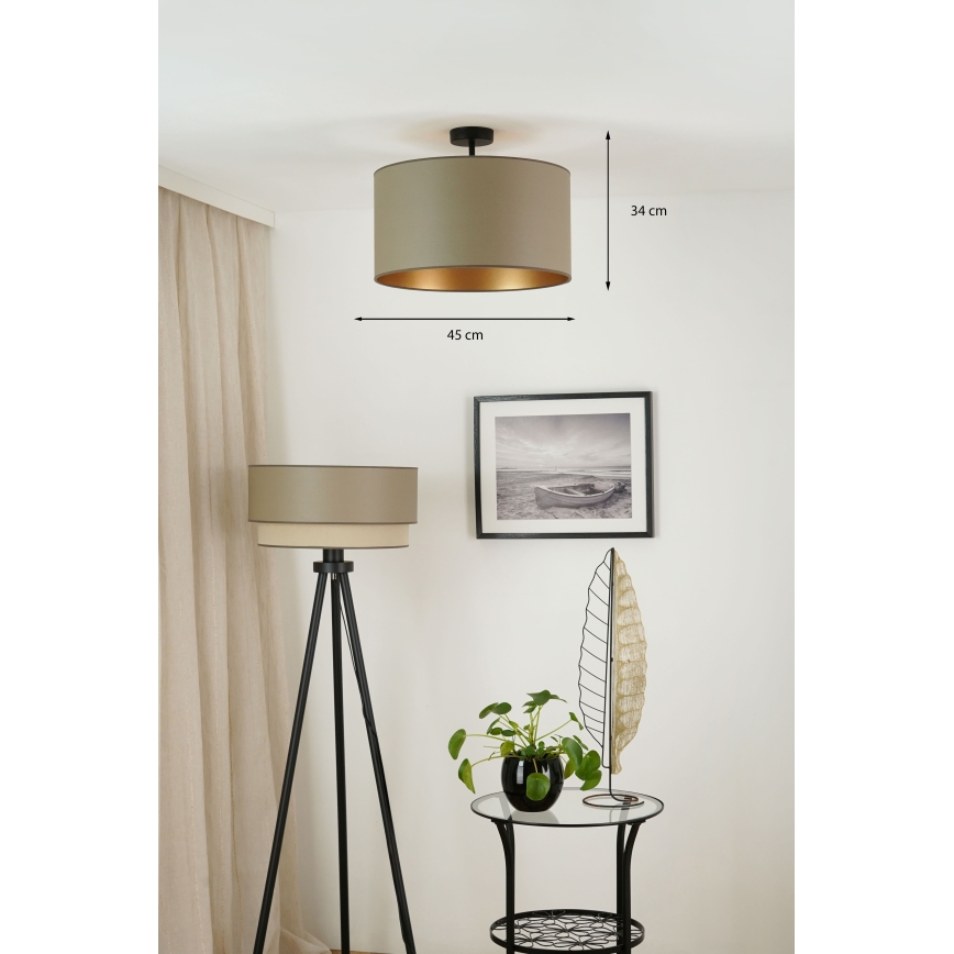 Brilagi - Candeeiro integrado OREGON ROLLER VEGE 1xE27/15W/230V diâmetro 45 cm cinzento