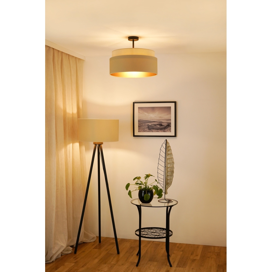 Brilagi - Candeeiro integrado OREGON VEGE 1xE27/15W/230V diâmetro 45 cm bege