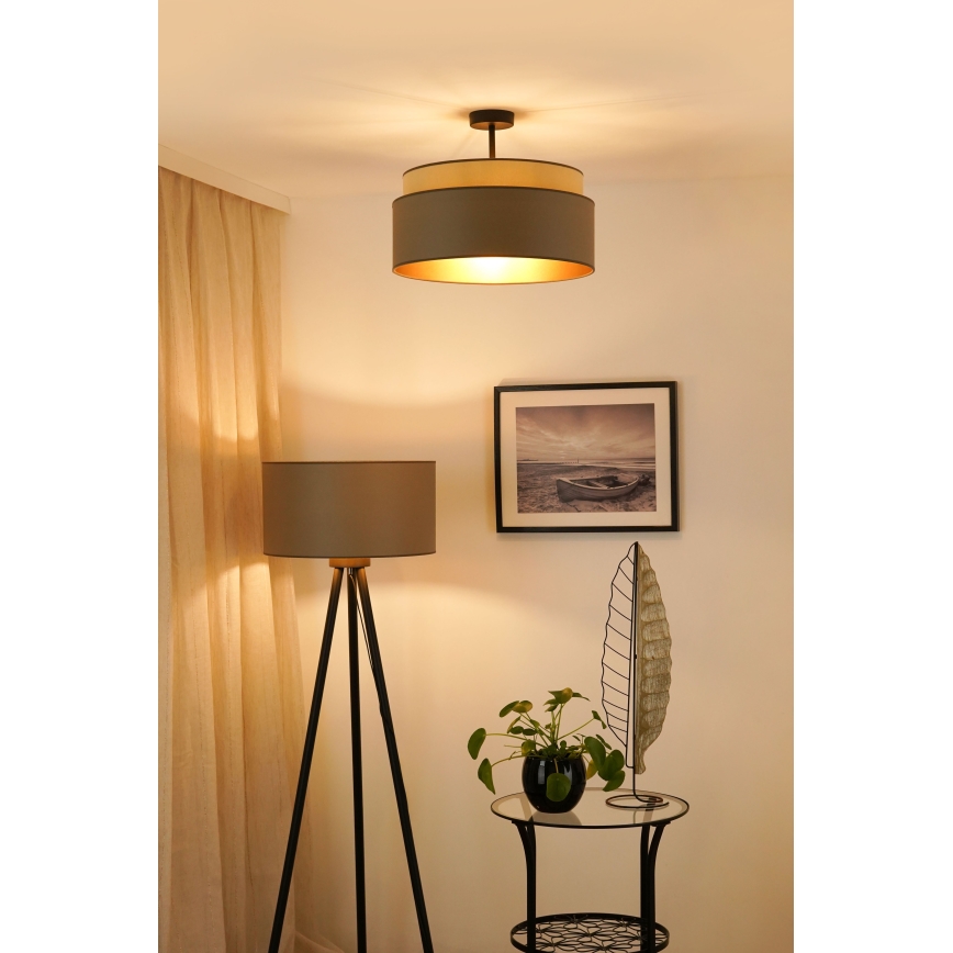 Brilagi - Candeeiro integrado OREGON VEGE 1xE27/15W/230V diâmetro 45 cm cinzento