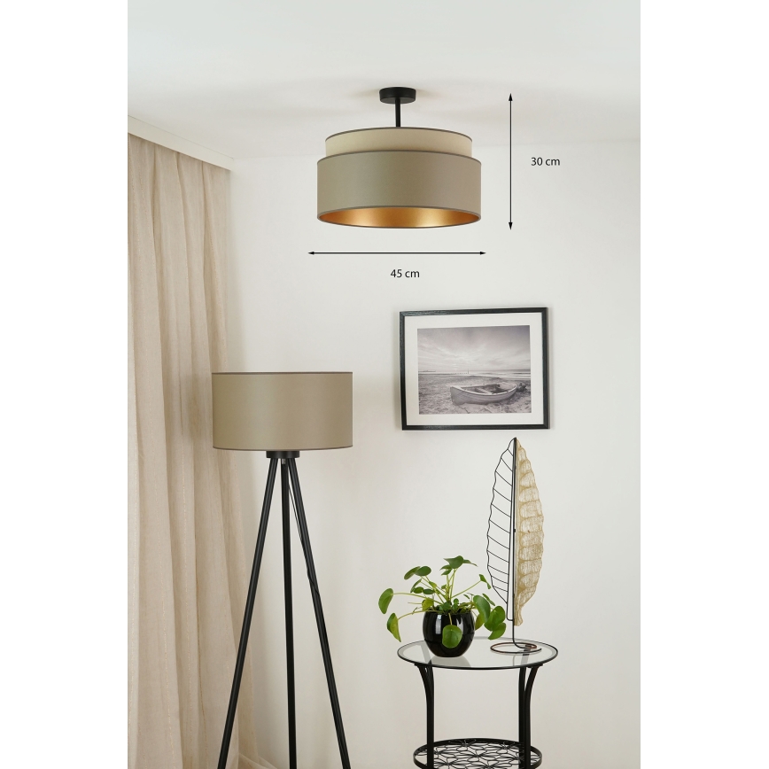 Brilagi - Candeeiro integrado OREGON VEGE 1xE27/15W/230V diâmetro 45 cm cinzento
