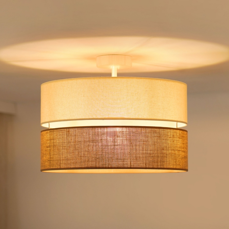 Brilagi - Candeeiro integrado ROYAL YUTE 1xE27/15W/230V diâmetro 40 cm bege/creme