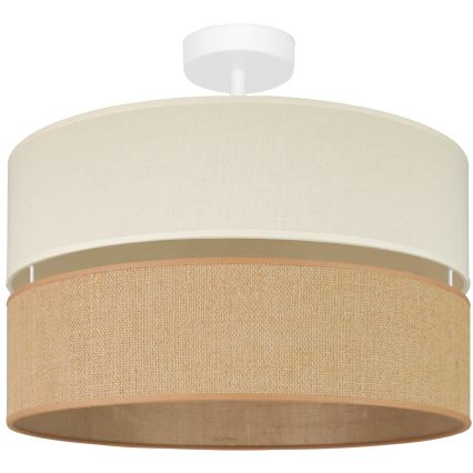 Brilagi - Candeeiro integrado ROYAL YUTE 1xE27/15W/230V diâmetro 40 cm bege/creme
