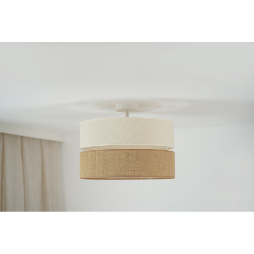 Brilagi - Candeeiro integrado ROYAL YUTE 1xE27/15W/230V diâmetro 40 cm bege/creme