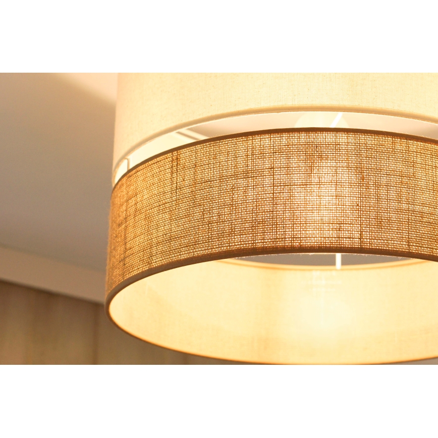 Brilagi - Candeeiro integrado ROYAL YUTE 1xE27/15W/230V diâmetro 40 cm bege/creme