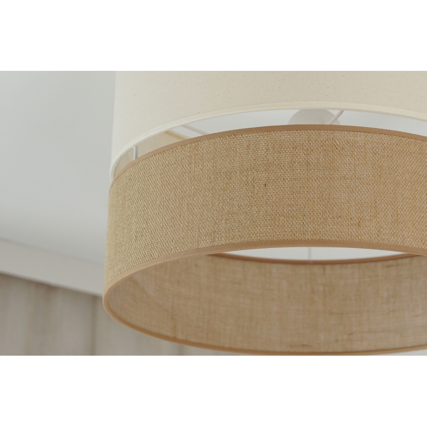 Brilagi - Candeeiro integrado ROYAL YUTE 1xE27/15W/230V diâmetro 40 cm bege/creme