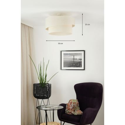 Brilagi - Candeeiro integrado SHINE 1xE27/15W/230V diâmetro 50 cm creme