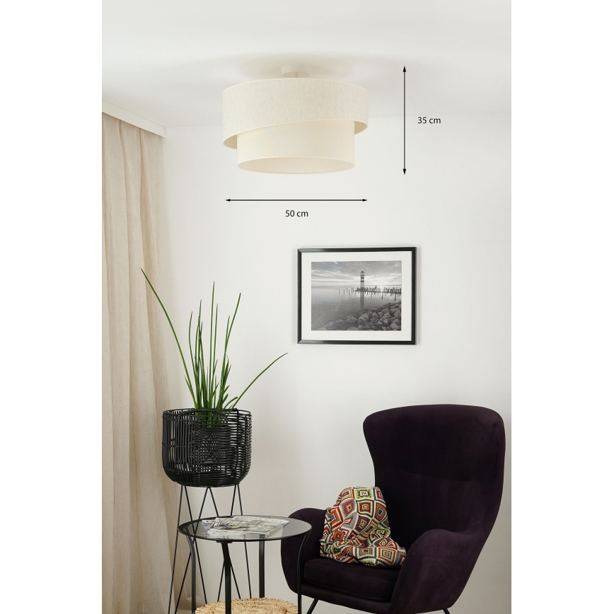 Brilagi - Candeeiro integrado SHINE 1xE27/15W/230V diâmetro 50 cm creme