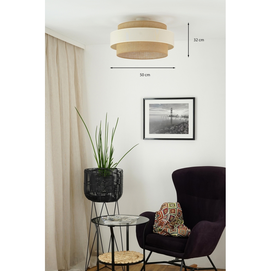 Brilagi - Candeeiro integrado SPACE LIGHT 1xE27/15W/230V diâmetro 50 cm bege/creme