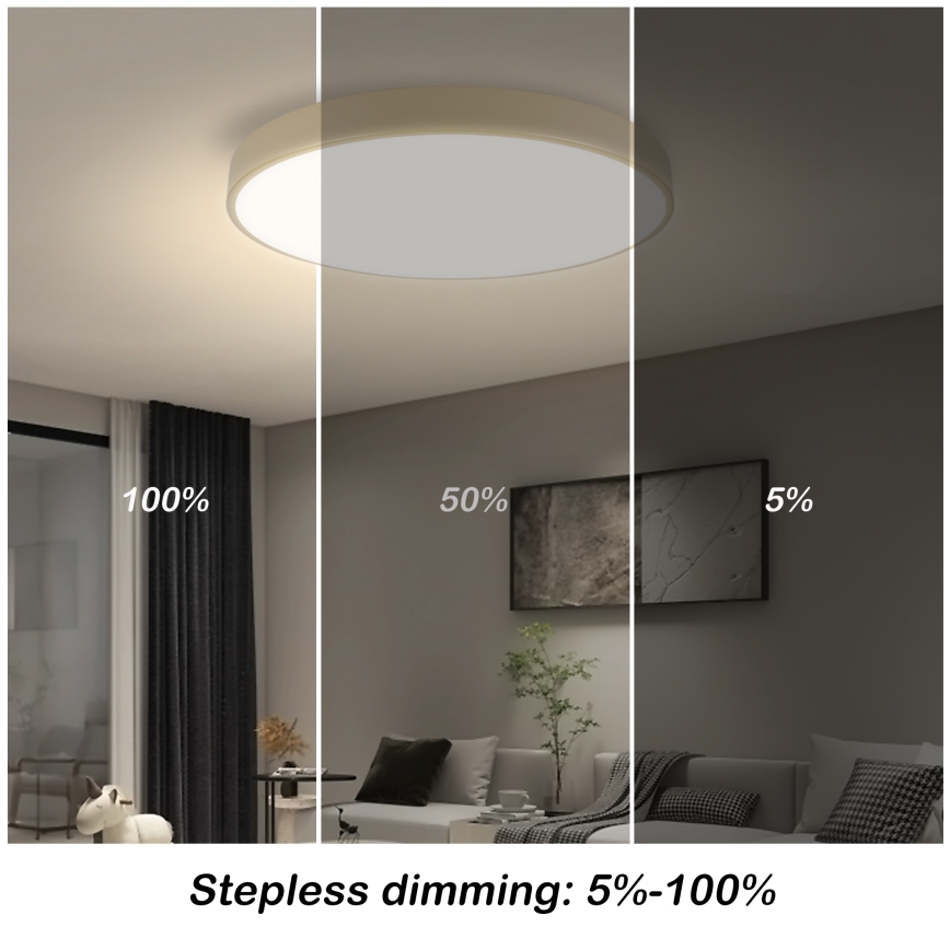 Brilagi - Luminária de teto LED dimerizável POOL LED/60W/230V 3000-6000K Ø 50 cm bege + comando remoto