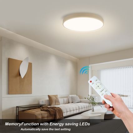 Brilagi - Luminária de teto LED dimerizável POOL LED/60W/230V 3000-6000K Ø 50 cm bege + comando remoto
