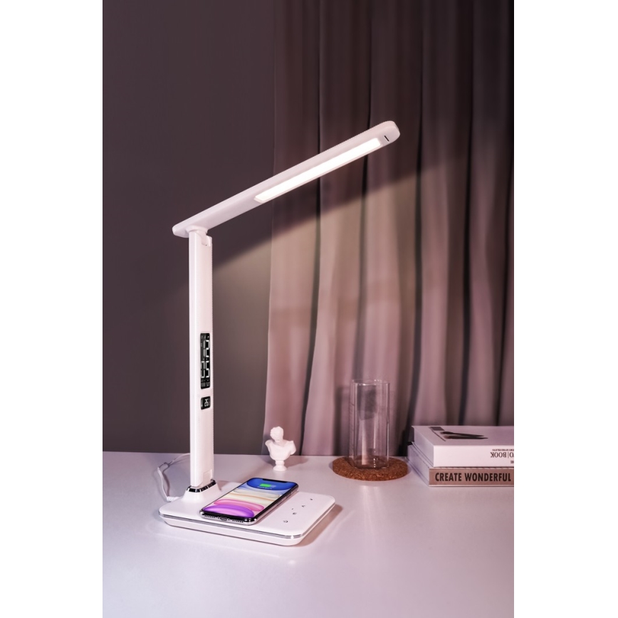 Brilagi - Candeeiro de mesa LED com regulação e carregamento sem fios REGINA LED/8,5W/230V branco