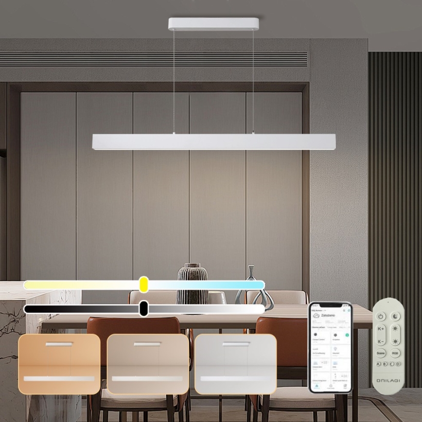 Brilagi - Candeeiro suspenso LED com regulação SLEEKLINE SMART LED/40W/230V 3000-6000K Wi-Fi Tuya branco + comando