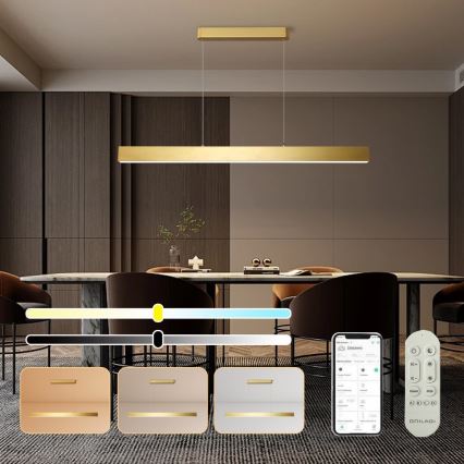 Brilagi - Candeeiro suspenso LED com regulação SLEEKLINE SMART LED/40W/230V 3000-6000K Wi-Fi Tuya dourado + comando