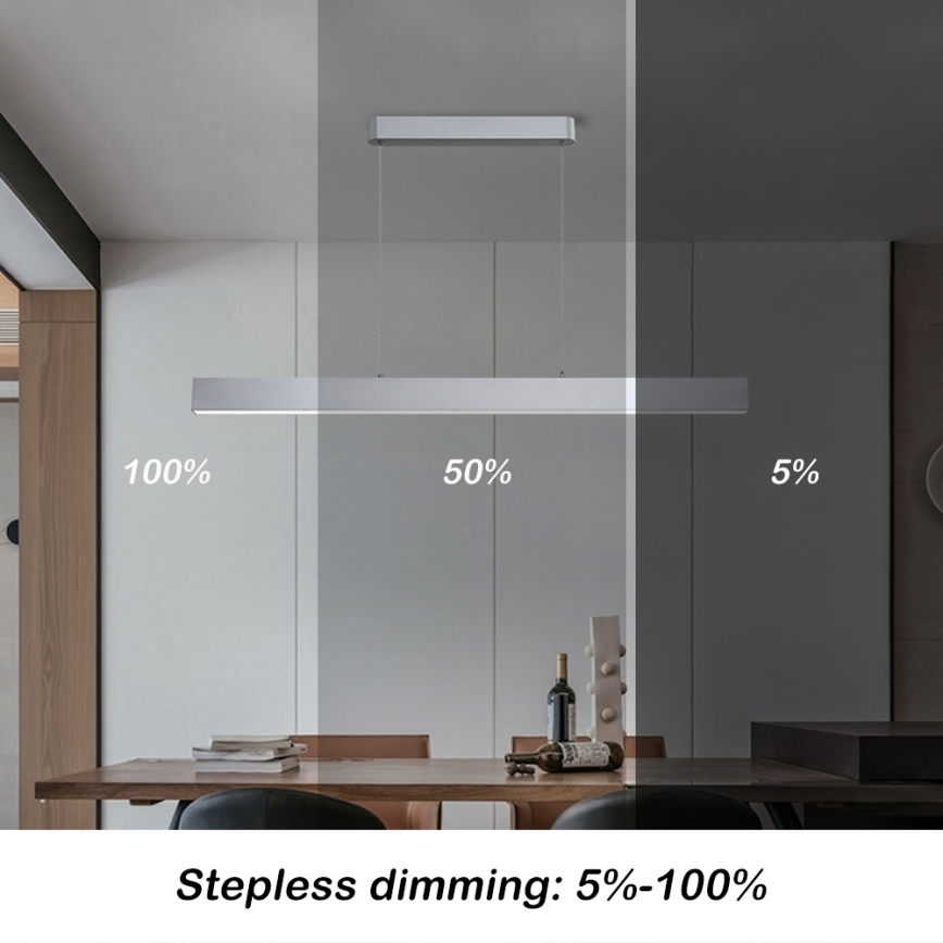 Brilagi - Candeeiro suspenso LED com regulação SLEEKLINE SMART LED/40W/230V 3000-6000K Wi-Fi Tuya prateado + comando