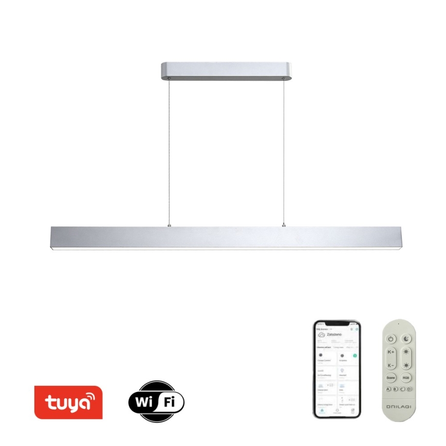 Brilagi - Candeeiro suspenso LED com regulação SLEEKLINE SMART LED/40W/230V 3000-6000K Wi-Fi Tuya prateado + comando
