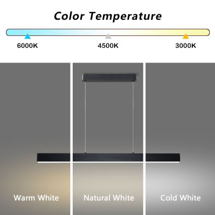 Brilagi - Candeeiro suspenso LED com regulação SLEEKLINE SMART LED/40W/230V 3000-6000K Wi-Fi Tuya preto + comando