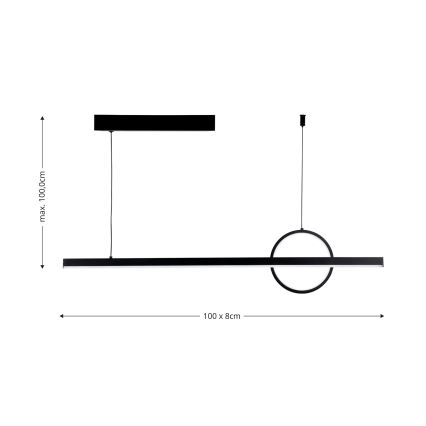Brilagi - Lustre LED regulável em cabo NIVIO LED/20W/230V 3000/4000/6000K + comando à distância