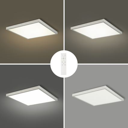 Brilagi - Luminária de tecto para casa de banho LED regulável FRAME SMART LED/50W/230V 60x60 cm 3000-6000K IP44 prateada + controlo remoto
