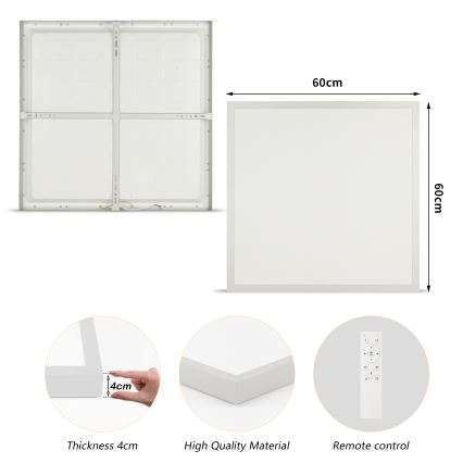 Brilagi - Luminária de tecto para casa de banho LED regulável FRAME SMART LED/50W/230V 60x60 cm 3000-6000K IP44 prateada + controlo remoto