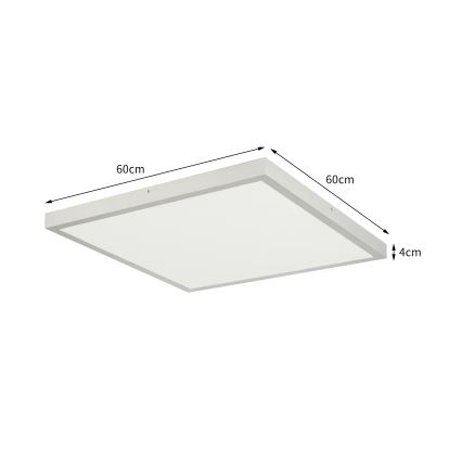 Brilagi - Luminária de tecto para casa de banho LED regulável FRAME SMART LED/50W/230V 60x60 cm 3000-6000K IP44 prateada + controlo remoto