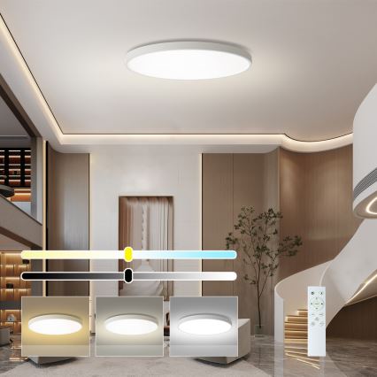 Brilagi - Luminária de teto LED dimerizável POOL SMART LED/180W/230V 3000-6000K diâmetro 120 cm Wi-Fi Tuya branco + controlo remoto