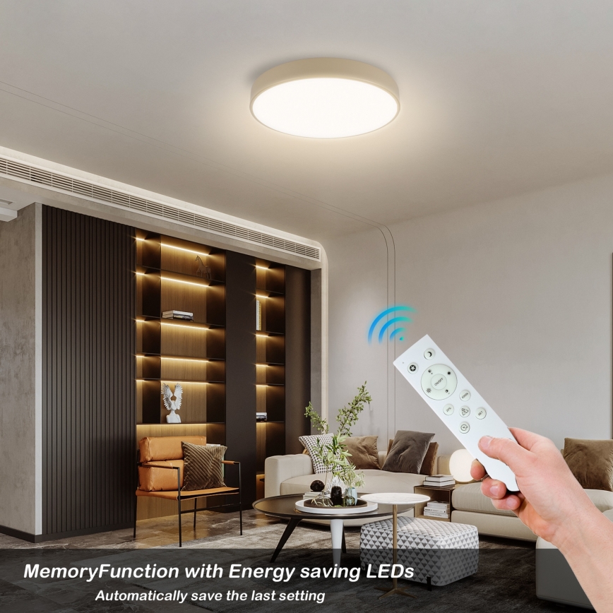 Brilagi - Candeeiro de tecto LED regulável POOL SMART LED/48W/230V 3000-6000K diâmetro 40 cm Wi-Fi Tuya bege + comando remoto