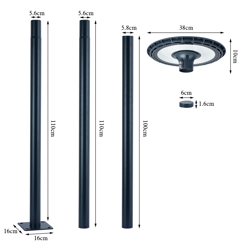 Brilagi - Candeeiro público LED URBANSPARK LED/120W/230V antracite IP65