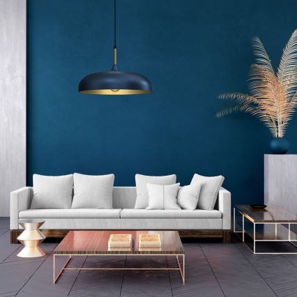 Brilagi - Candeeiro suspenso ABRAHAM 1xE27/60W/230V diâmetro 45 cm azul
