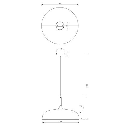 Brilagi - Candeeiro suspenso ABRAHAM 1xE27/60W/230V diâmetro 45 cm bege
