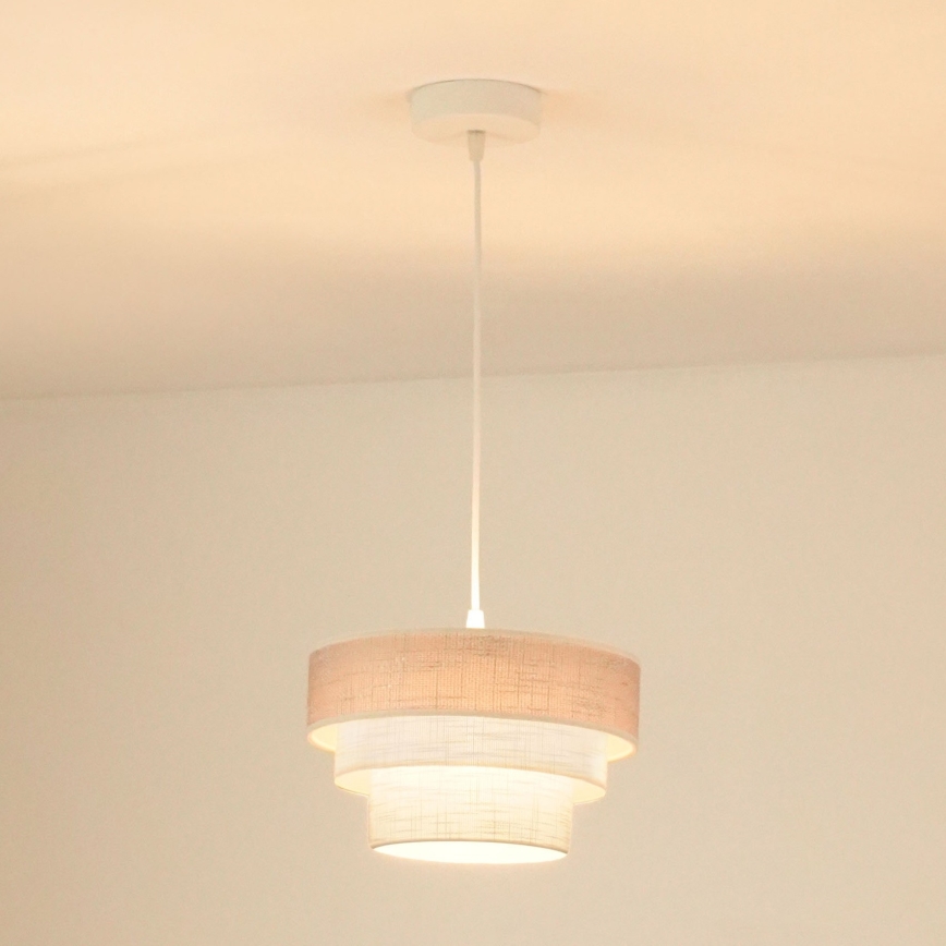 Brilagi - Candeeiro suspenso ALASKA LUNETA 1xE27/15W/230V diâmetro 25 cm cinzento/creme