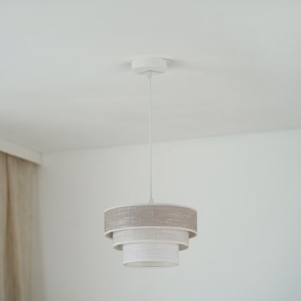Brilagi - Candeeiro suspenso ALASKA LUNETA 1xE27/15W/230V diâmetro 25 cm cinzento/creme