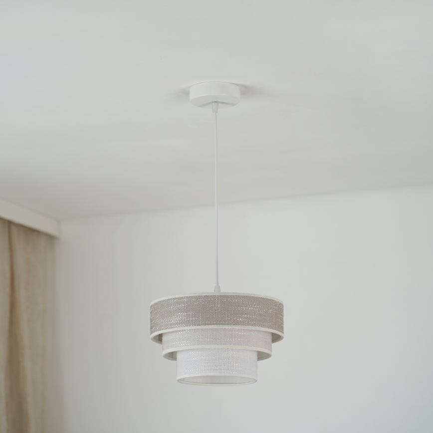 Brilagi - Candeeiro suspenso ALASKA LUNETA 1xE27/15W/230V diâmetro 25 cm cinzento/creme