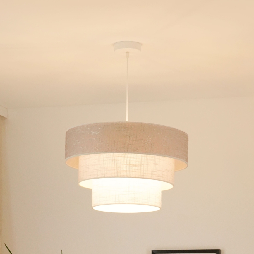 Brilagi - Candeeiro suspenso ALASKA LUNETA 1xE27/15W/230V diâmetro 45 cm cinzento/creme