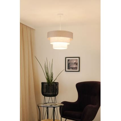 Brilagi - Candeeiro suspenso ALASKA LUNETA 1xE27/15W/230V diâmetro 45 cm cinzento/creme