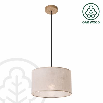 Brilagi - Candeeiro suspenso ANTHONY 1xE27/60W/230V carvalho/bege