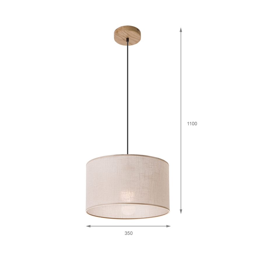Brilagi - Candeeiro suspenso ANTHONY 1xE27/60W/230V carvalho/bege