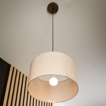 Brilagi - Candeeiro suspenso ANTHONY 1xE27/60W/230V carvalho/bege