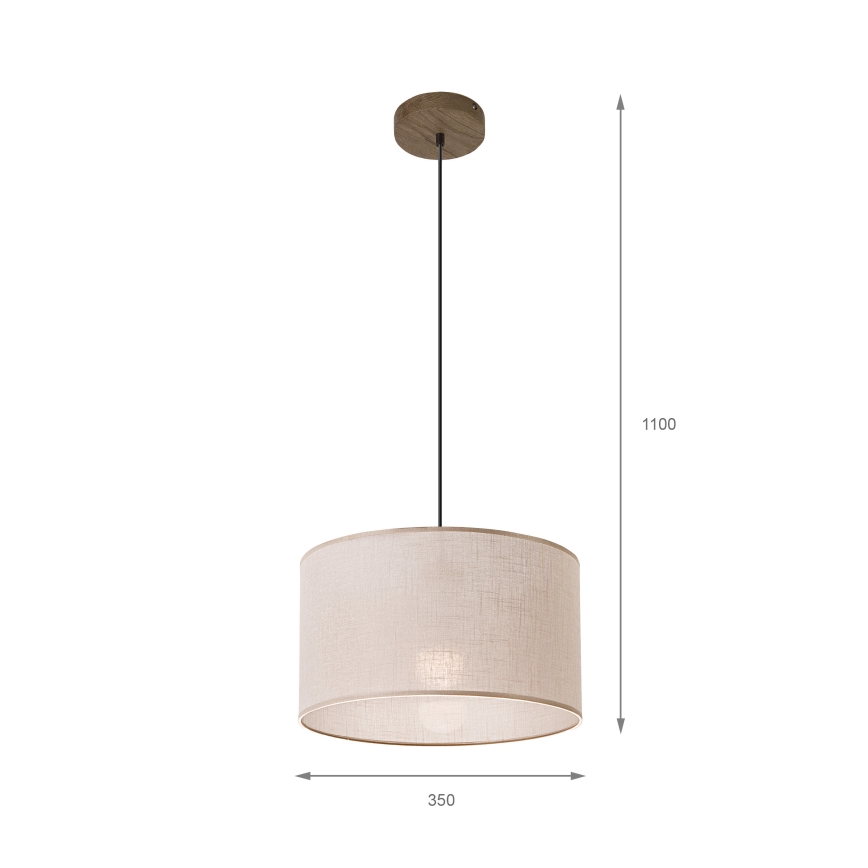 Brilagi - Candeeiro suspenso ANTHONY 1xE27/60W/230V carvalho/bege