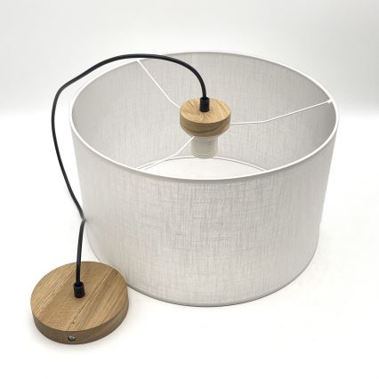 Brilagi - Candeeiro suspenso ANTHONY 1xE27/60W/230V carvalho/branco