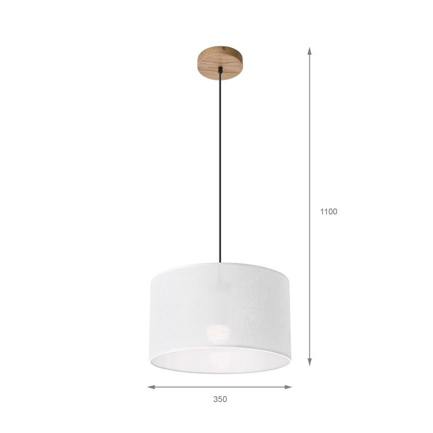 Brilagi - Candeeiro suspenso ANTHONY 1xE27/60W/230V carvalho/branco
