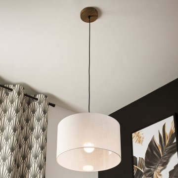 Brilagi - Candeeiro suspenso ANTHONY 1xE27/60W/230V carvalho/branco