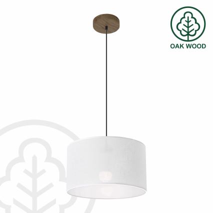 Brilagi - Candeeiro suspenso ANTHONY 1xE27/60W/230V carvalho/branco