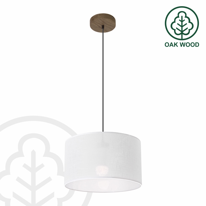 Brilagi - Candeeiro suspenso ANTHONY 1xE27/60W/230V carvalho/branco